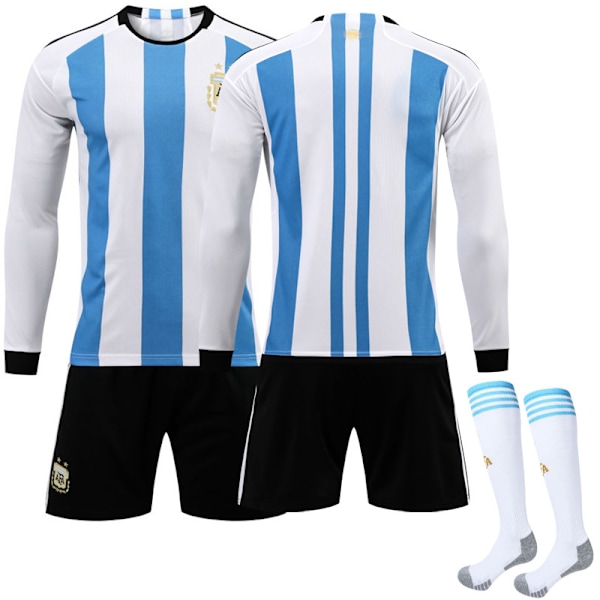 2223 Argentina hemma långärmad fotbollsdräkt set M(170-175cm)