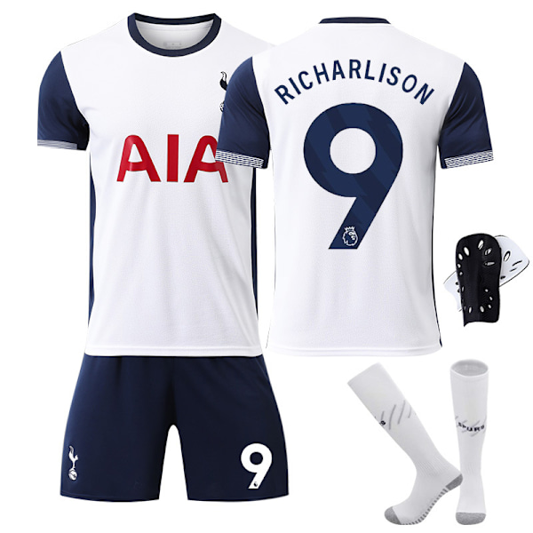 2425 Tottenham Hotspur hjemmefotballdrakt Richarlison med sokker + verneutstyr 28(150-160cm)