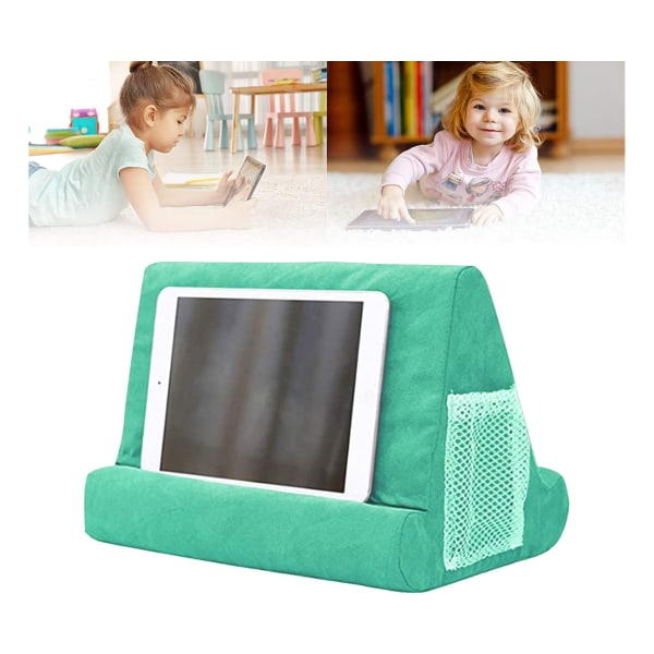 Pehmeä tyyny iPadille, puhelin tyynykannellinen tablettijalusta tyynypidike, käytetty sängyssä, työpöydällä, autossa, sohvalla, sylissä, lattialla, sohvalla - vihreä