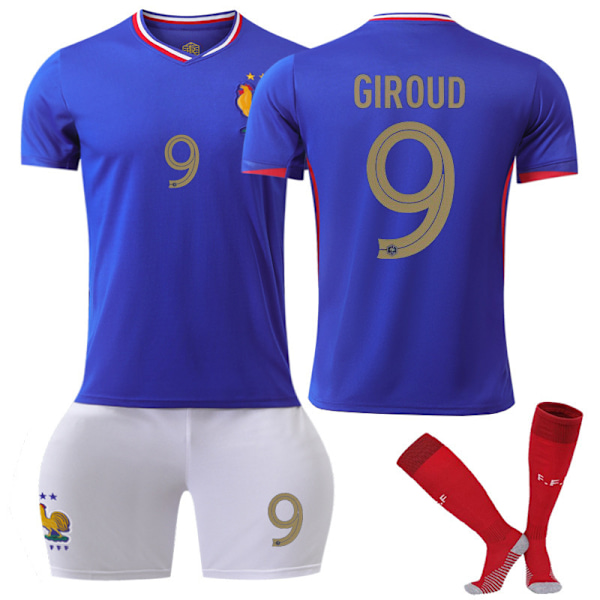 2425 Frankrig hjem fodbold uniform Giroud trøje med sokker L(175-180cm)