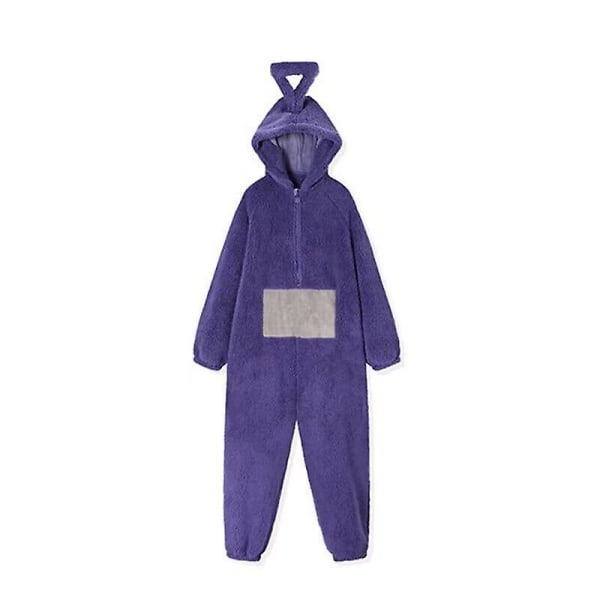 Anime Teletubbies Kostym Vuxen jul Pyjamas Pyjamas Sovkläder Jumpsuit Es Purple L