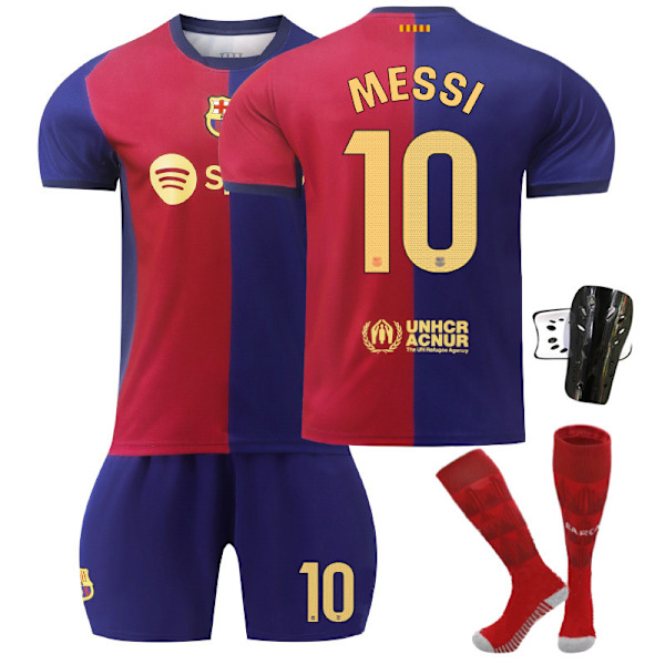 2425 Barcelona koti Messi pelipaita setti sukat+Suojavarusteet 18(100-110cm)