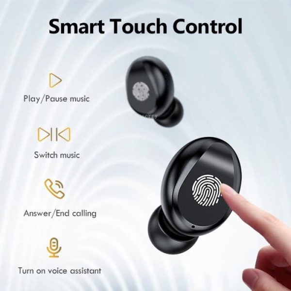 9D Stereo Bluetooth 5.0 høretelefoner Trådløst headset med mikrofon 2000 mAh Power Bank til [1FD55BA]