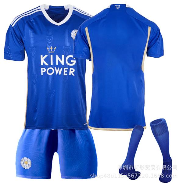 2023 Leicester City hjemmebanetrøje fodbolduniform+sok 18(100-110cm)