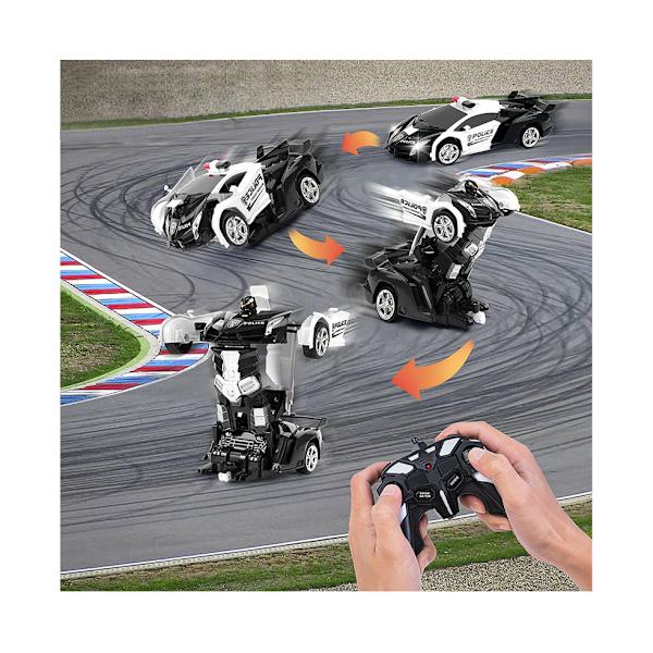 Racingbil Leksak - Transformerande, 360 Graders Rotation Drifting, Vit