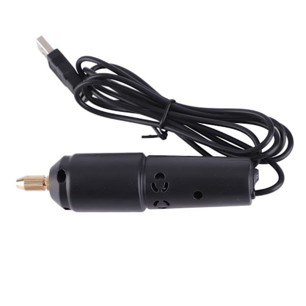 Mini elektrisk borr 360 graders rotation USB roterande verktyg borrning polering slipning set för pärla jadestone svart