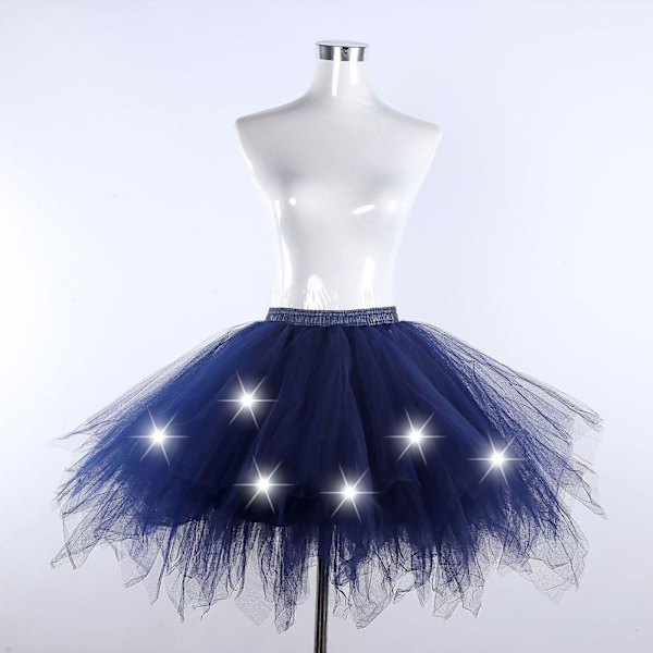Kjolar Mötesfest Tutu Tyllkjol Underkjol Balett Hoop Kjol 4-lagers kjol Navy XL