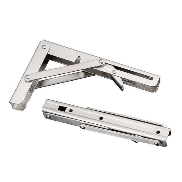 2 stk Rustfritt stål sammenleggbart stativ Bordbrakett Hylle Benk 200 kg Belastning Tung 10 Inches