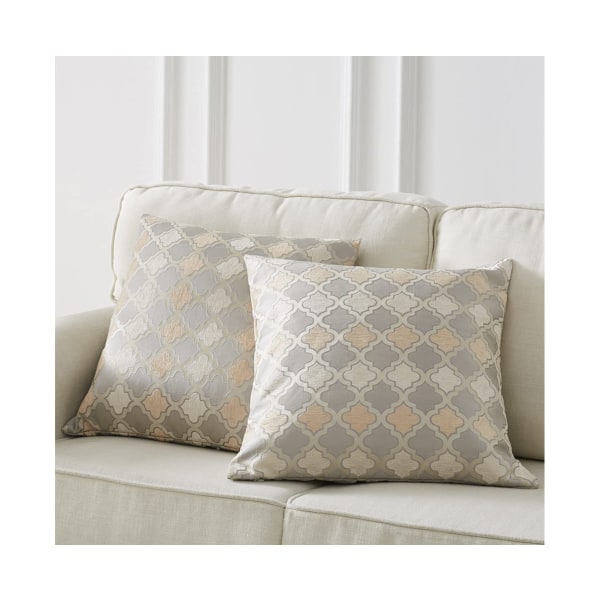 Koristeellinen sohvan tyynyliina, sohvan paksu tyynytyynyliina, neliönharmaa luksustyyny 2 settiä -60x60 cm Lanterne