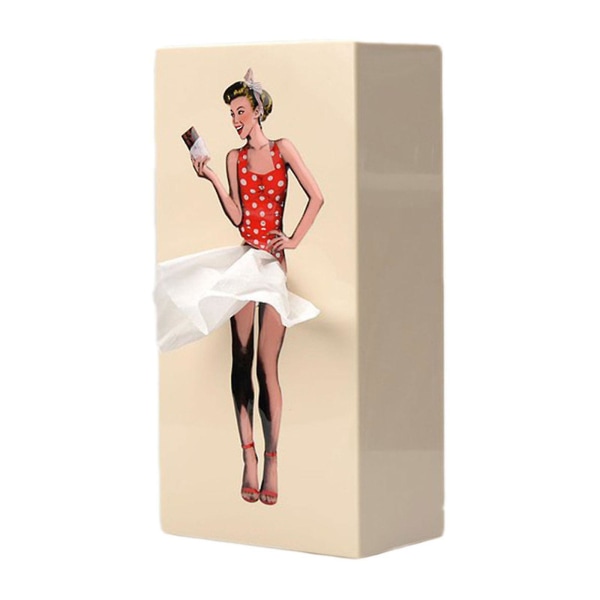 Elegant Jente Vevboks Retro Vev Flygende Skjørt Vevboks, 100% Ny -ES Beige