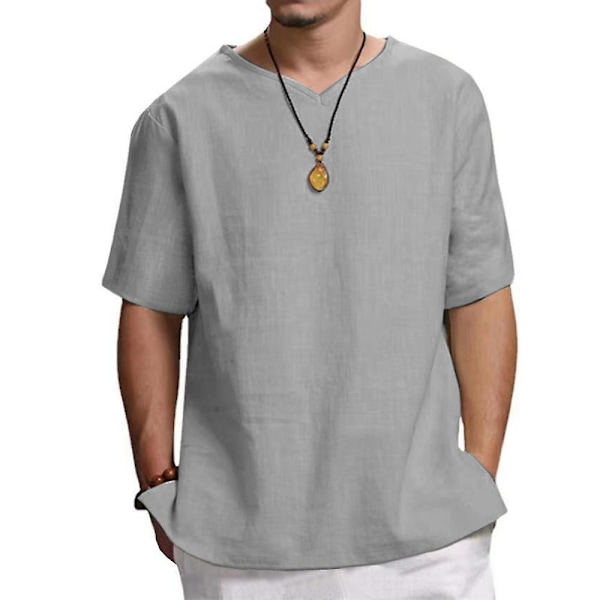 Herrar Toppar Enkla Sommar Kortärmade Casual T-shirts Grey S