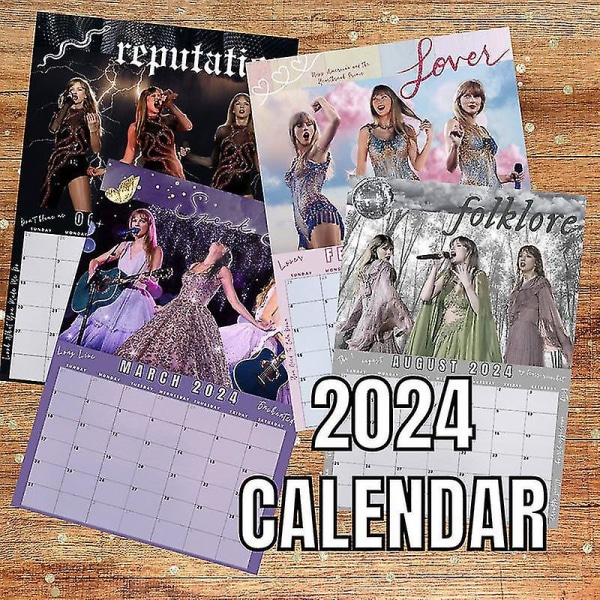 Taylor Calendar 2024, Swift Music Julisteet Kalenteri Seinäkalenteri lahjamusiikin ystävälle Taylorin fanille -ES