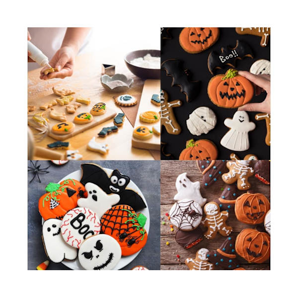 Halloween Cookie Cutter kage kiks forme, rustfrit stål fondant glasur form DIY bageværktøj