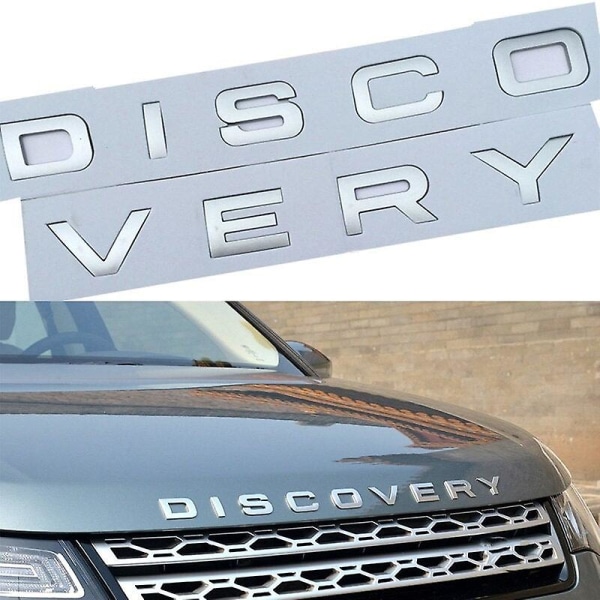 Titanium sølv discovery land rover bokstaver klistremerke på ba