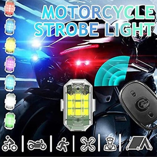 Høy Lysstyrke Trådløs LED-Strobe Lys, 7 Farger Oppladbare Blinkende Lys 1Pack