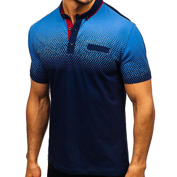 Miesten pikeepaita lyhythihainen kesäpaita Golf Casual Topit Navy Blue 2XL