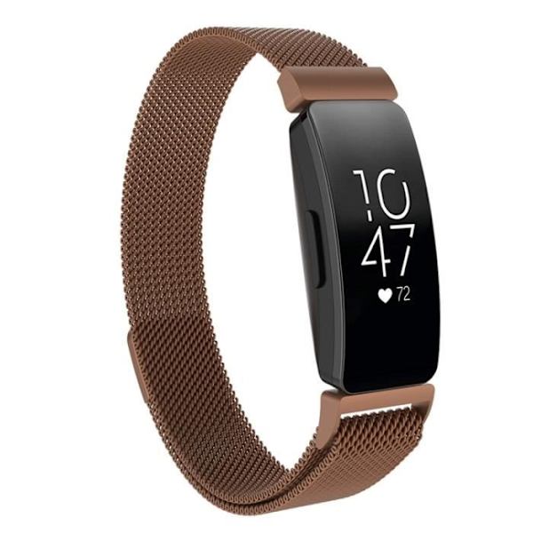 205 mm magnetisk Milanese rustfritt stålstropp for fitbit inspirerer/inspirerer HR - Kaffe