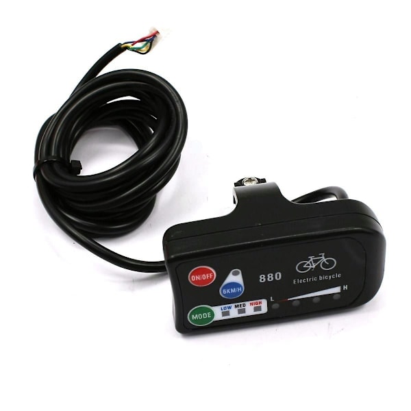 LED Display 24V 36V 48V Elcykel KT LED LED 880 E-cykel Kontrolpanel Display Elcykel black