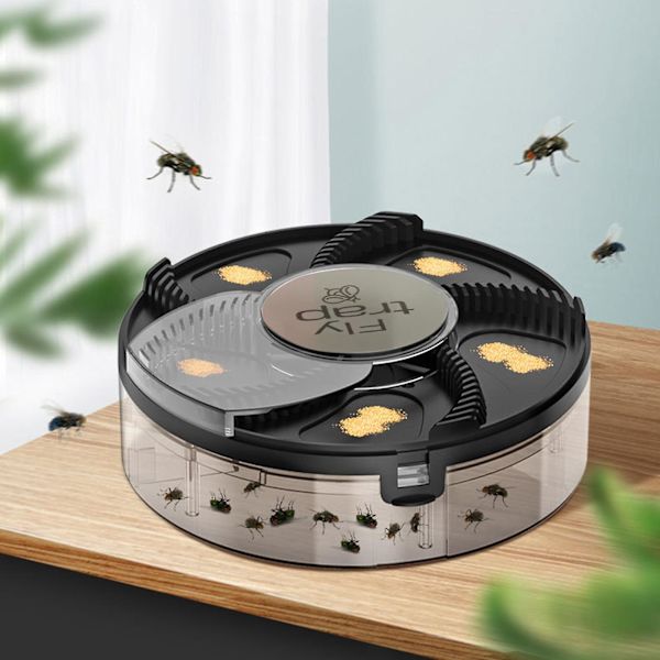 Elektrisk flugfälla för inomhusbruk, flugfälla, flygande insektsfälla, automatisk flugfälla för inomhusbruk, flugkontrollfångare för insekter för gård Black