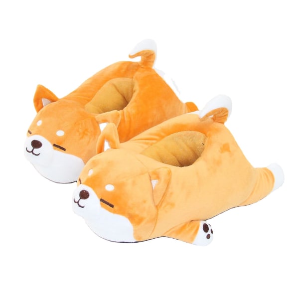 Shiba Corgi Plysj varme tøfler kompatibel med hunder Sklisikker kompatibel med Home Free Size -ES
