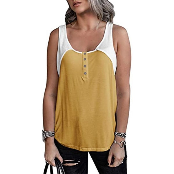 Dame Vest Tank Tops Sommer Yellow M