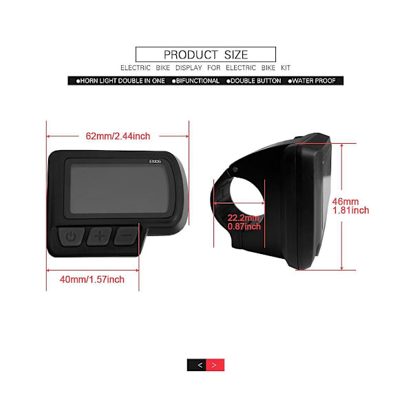 E-cykel Display Meter Lcd-en06 Display 24v 36v 48v Med Usb Strøm Hastighed Display E-cykel Vandafvisende Pl Black