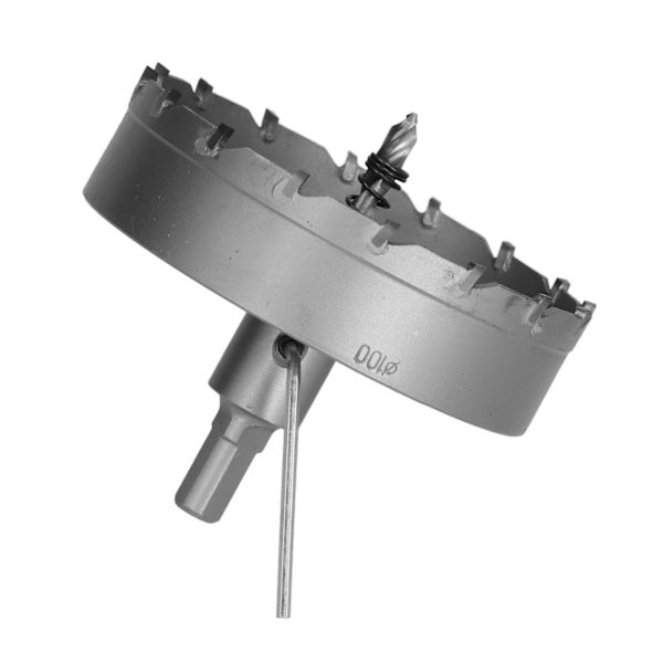 Carbidtänder Hålsåg Heavy Duty TCT Borrar Hålöppnare för Rostfritt Stål Metallplatta 100mm