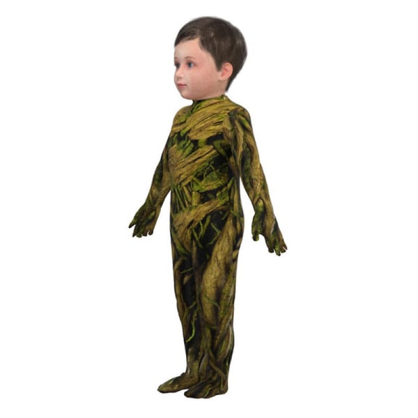 3-12 år børn Halloween fest I'm Groot Cosplay kostume bodysuit jumpsuit med maske Outfits Gaver 7-8 Years