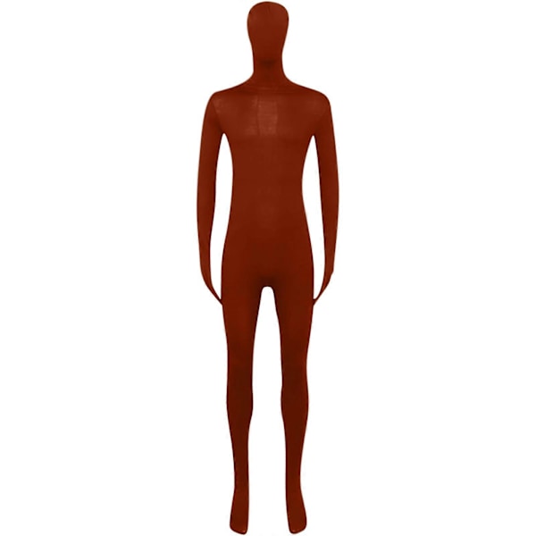 Herr Dam Zentai Dräkt Åtsittande Jumpsuit Enfärgad Dansdräkt Scenföreställningsdräkt Brown M
