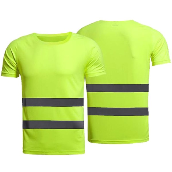 Hi Vis Viz synlighed kortærmet sikkerheds-T-shirt med rund hals Yellow 2XL