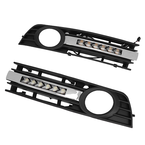 2 stk Griller Tåkelys Blinklys Dagslys Kjørelys Passer til Audi A4 B6 01-05(Plating)