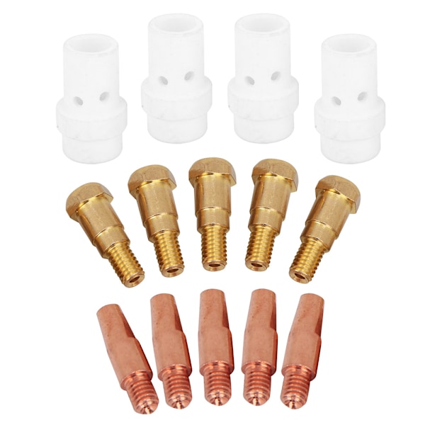 14 st Kontaktmunstycke Gasdiffusor Munstyckshållare Set för Binzel 36KD MIG Svetsbrännare 1,0 mm