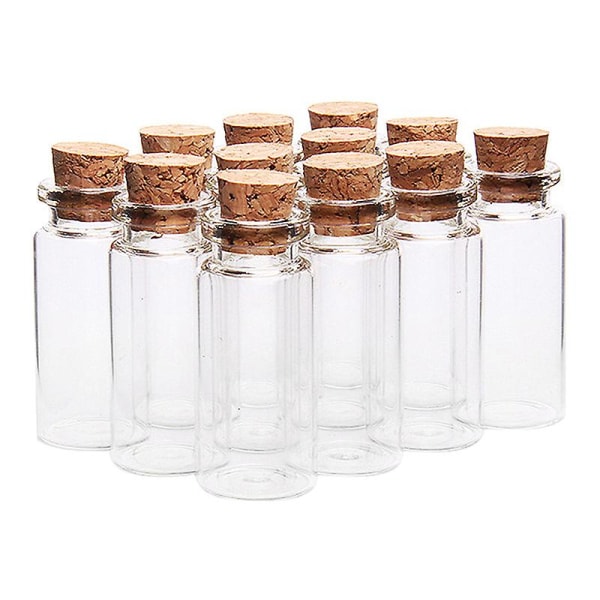 20 stk hetteglass flasker mini glassflaske med korkpropp ønskeflasker, til bryllup, kreasjoner og