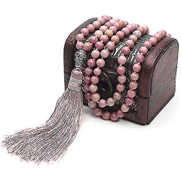 Womens 108 Mala Prayer Beads Wrap halsband med lång tofs Healing Crystal Stone Halsband Yoga Meditation Reiki Quartz Smycken