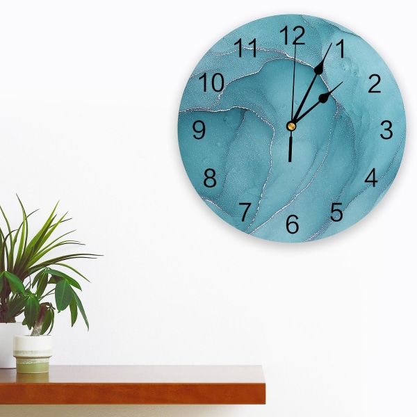 Marble Agate Silent Wall Clock Mode Vardagsrumsklocka Modern heminredning runda watch HZF03953 25X25cm