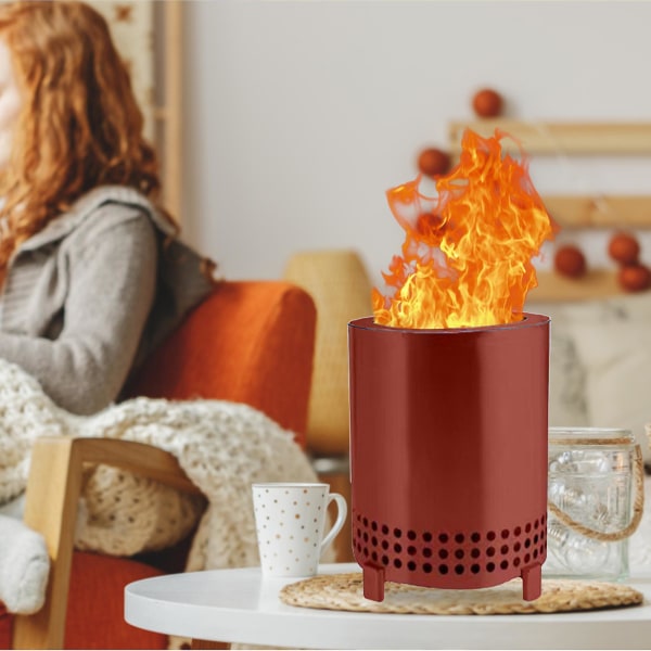 Rustfritt stål solo komfyr Mesa bordplate brannkasse med stativ | Lite røyk utendørs mini brann for urbane og forsteder | Drives med pellets eller ved silver