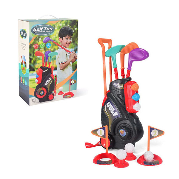 1 sæt Kid Golfs Legetøjssæt Udendørs Havespil Legetøj Golfklubber Kuffert Legetøj Sportslegetøj til småbørn Drenge Piger -ES Golf