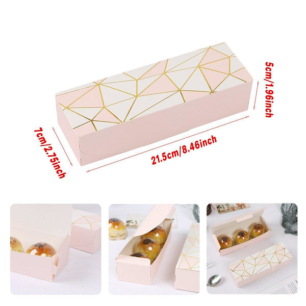 25 stk. Lang Strimmel Clamshell Emballageboks 3-rums Dessert Opbevaringsboks