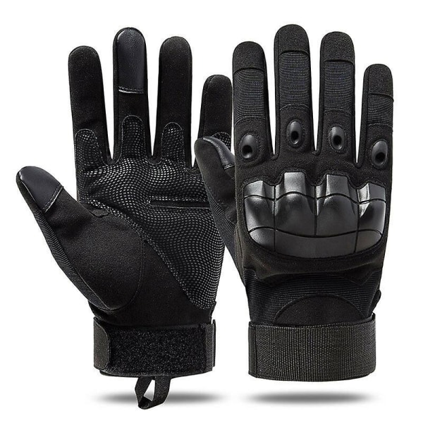 Militære Taktiske Hård Knoglehandsker Fuldfingerfingerløse Hær Kamp Jagt -hg Black-Fingerless XL