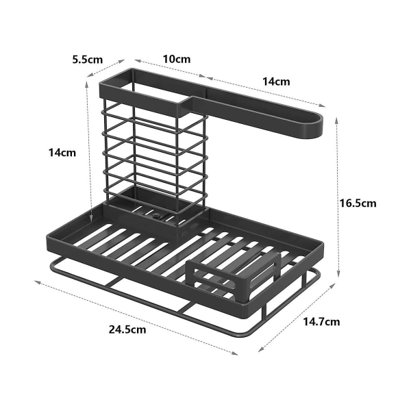 Vask Organiser Køkken Rustfrit Stål Opbevaring & Organisation Svamp Holder Med Bakke, Køkken