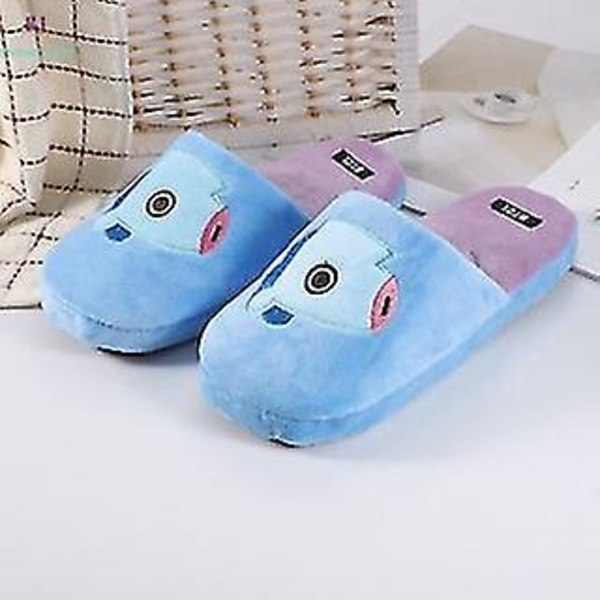 Kpop Bts Bt21 Unisex Vintervarme Bløde Plys Hjemmesko med Skridsikker Sål - Søde -ES Shooky