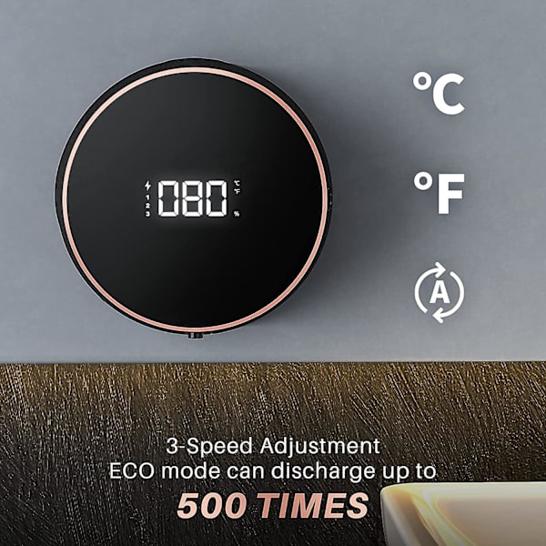 Automatisk Tvål dispenser, 300ml Beröringsfri Temperaturdisplay Väggmonterad, Tvål dispenser för Badrum Köks B