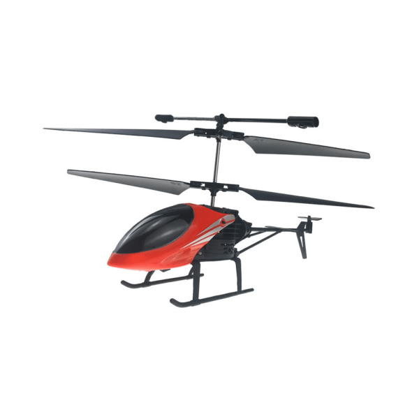 Punainen kaukosäätimellä varustettu minihelikopteri gyroskoopilla