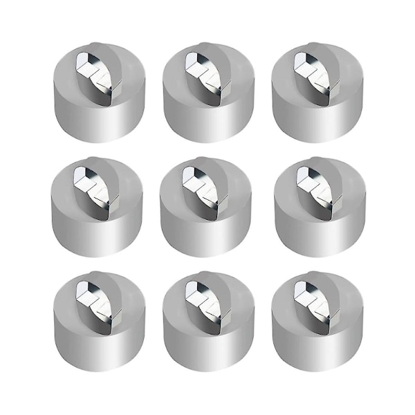 9 stk. Kageringe, 8 cm Runde Rustfrit Stål Kageringe til Madlavning med, Runde Små Kageringe Silver