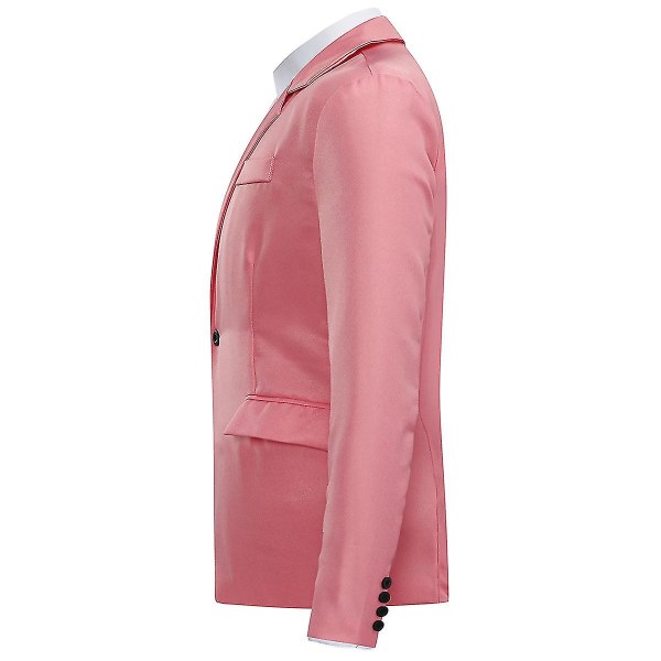 Yynuda Miesten Business Casual Klassinen Notched Lapel Kaksoissplitti Yksivärinen Yksipainikkeinen Puku Takki 11 Väriä Light Pink S