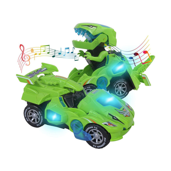 Transforming Dinosaur Legetøjsbil 2 I 1 med lys og musik - rød