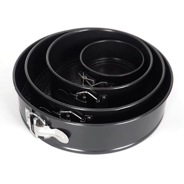 Non-stick springform tårtformar 4 tum, 7 tum 9 tum och 10 tum med lös botten 4 för Cheesecakes Pizz Black