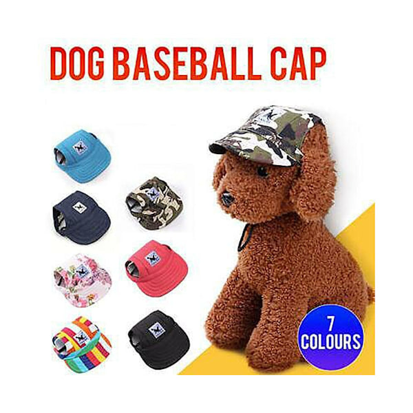Baseballkeps för hundar, utomhus solhatt i canvas för husdjur, sommarvisir, valp storlek M - Blå