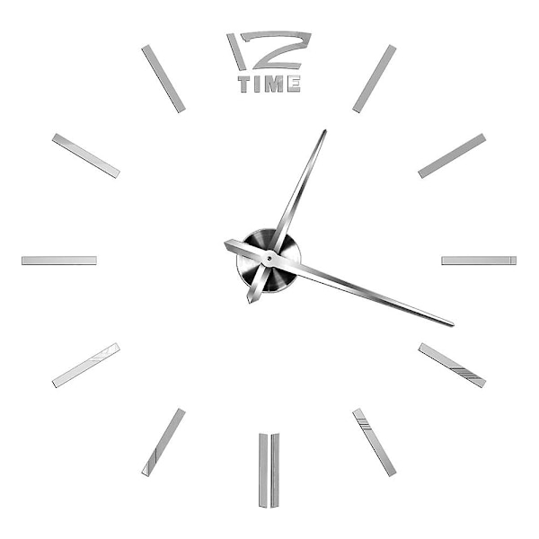 Romerska Siffror Väggklockor 3d DIY Spegel Väggklocka Akryl Dekal Mode Kvarts Klockor Titta Hem Dekoration Reloj De Pared Silver 4 27inch 2D (No EVA)