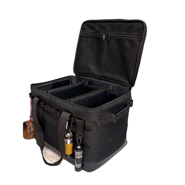 Nyaste Campingförvaringsväska för Utomhus Camping Vandring Matväska Stor Förvaring Lampbordsporslin Väska Campingverktyg Picknick Camp Reseväska Black Camp Bag